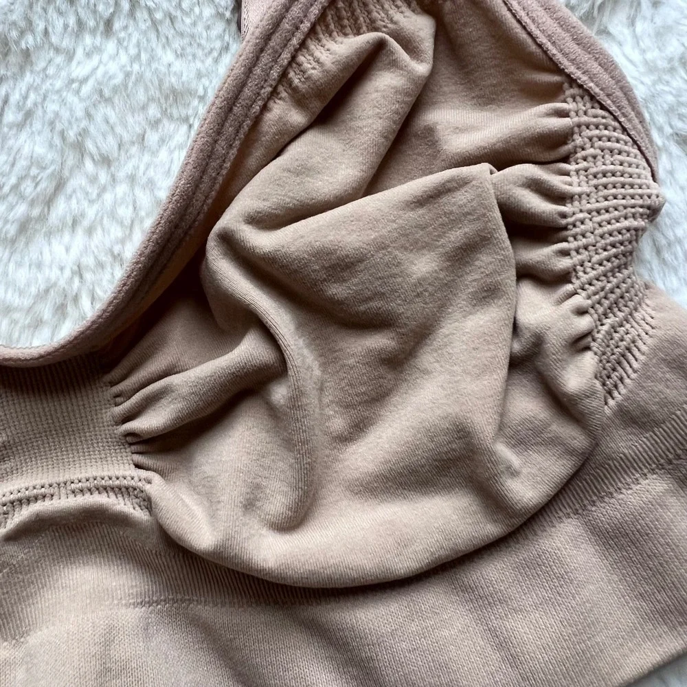 Skims Sculpting Bralette Clay‎ Tan Ruched Seamless Adjustable Straps Size Small